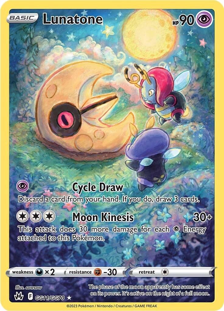 Crown Zenith Lunatone Pokémon card